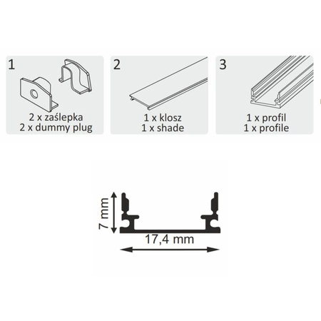 Hliníkový profilový štít pre LED pásy biely Sanico Goldlux