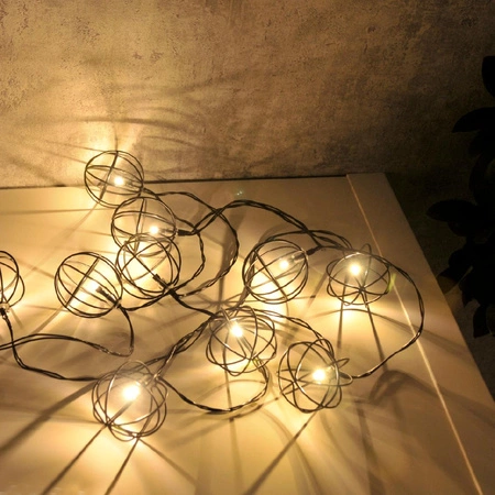 Dekoratívna girlanda na batérie 10 x LED 2700K čierna IP20 Viborg Sanico Goldlux