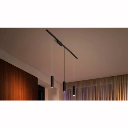 170 cm koľajničková súprava + 3x závesné svietidlo LED 15,6 W 1530 lm IP20 White a Color Ambiance RGB + TW Black Smart SMART Zigbee Bluetooth Perifo Philips HUE