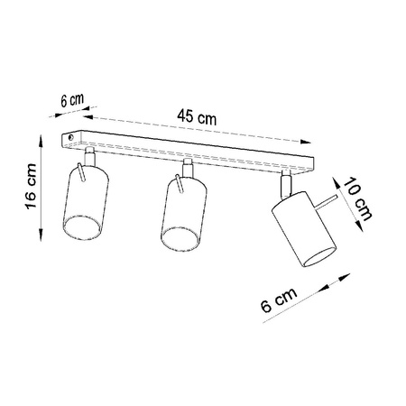 SPOT TUBA Povrchový reflektor 3x GU10 Pohyblivé trubicové chrómové moderné kruhové stropné svietidlo Sollux