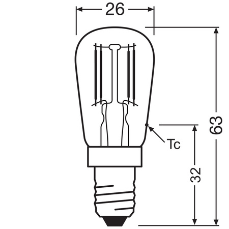 LED žiarovka T26 Tubular E14 2,8W = 25W 250lm 2700K teplá biela 300° SPECIAL Osram