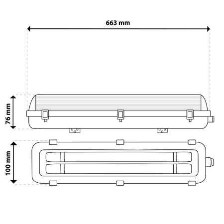 LED nehorľavé svietidlo 60cm 2xT8 G13 IP65 HERSO Lumiled