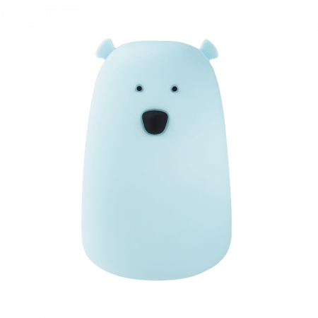 Detské LED nočné svetlo 0,4W 3000K teplá biela + viacfarebné RGB USB dobíjateľné 1200mAh modré + diaľkové ovládanie VEĽKÝ MEDVEĎ MARY