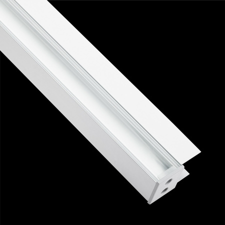 Hliníkový eloxovaný profil pre LED pásy KM48 Silver Povrch regálu 1 m + priehľadné tienidlo + koncové krytky