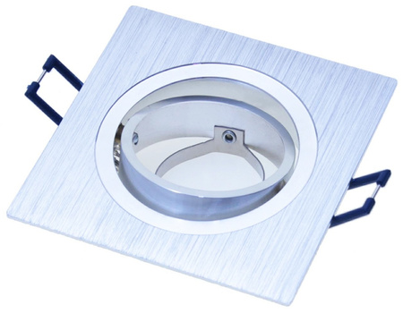 Svietidlo HALOGEN na zapustenú montáž Pohyblivé štvorcové svietidlo Silver Brushed GU10