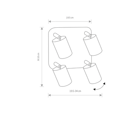 Povrchový reflektor 4x GU10 biely Moderný EYE SPOT 6017 Nowodvorski