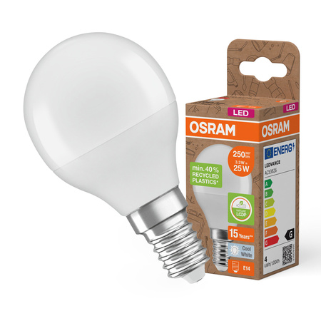LED žiarovka P45 guľka E14 3,3W = 25W 250lm 4000K neutrálna biela 200° PCR LAMPS Osram