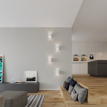 Nástenné svietidlo na povrch Nástenné svietidlo E27 Square White Moderné Leo Sollux