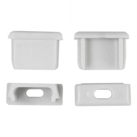 Hliníkový povrchový profil LED biely 2 m s mliečnym tienidlom pre LED pásy + koncové krytky Ecolight série N