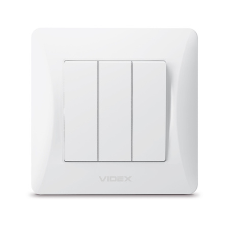 3gangový trojcestný spínač 10A na povrch biely BINERA VIDEX