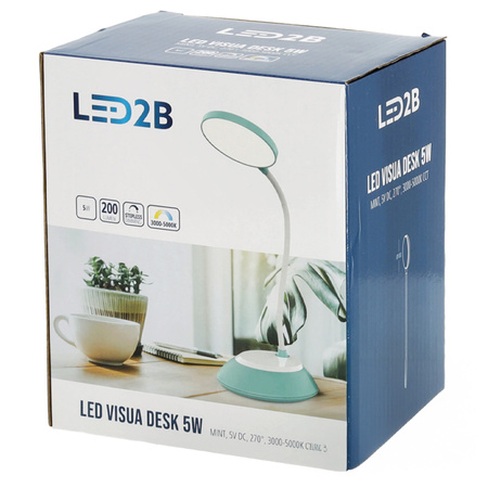 LED 5W 200lm CCT 270° dobíjateľná modrá stolová lampa Visua Kobi