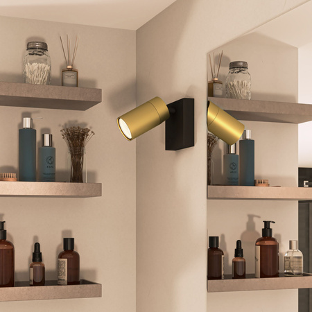 Nástenné svietidlo GU10 IP44 Medeno-čierne Kosipo Philips