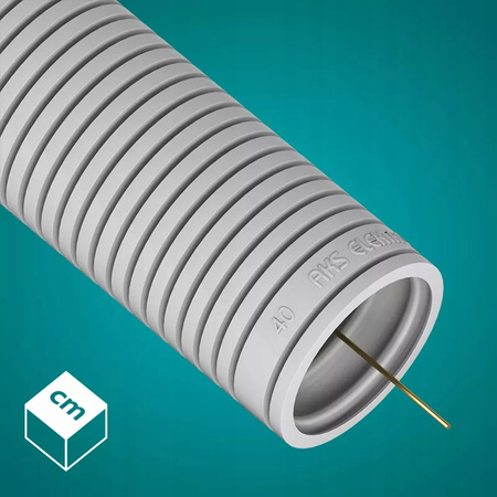 Vlnitá rúra RKGL 40mm 320N Peszel s pilotom na ochranu káblov 25m sivá AKS ZIELONKA