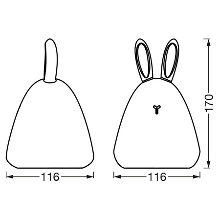 LED dotykové dobíjateľné nočné svetlo 2,5 W 20 lm 3000 K, teplá biela biely Nightlux Ledvance