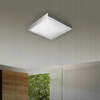 Plafond Stropné svietidlo 2x E27 Kúpeľňa Povrchová montáž 140° so senzorom pohybu IP44 Square Silver Solen Masterled