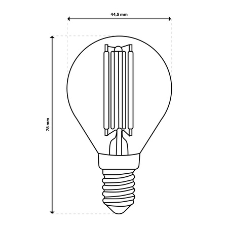 6x LED žiarovka E14 Ball P45 4W = 40W 470lm 3000K Warm 360° FILAMENT LUMILED