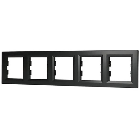 Horizontálny 5gangový rám pre 5gangový zásuvkový systém Asfora antracit