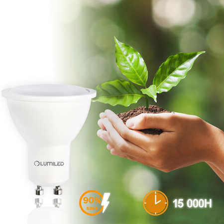 10x LED GU10 reflektor PAR16 6W = 50W 580lm 3000K teplá biela 120° LUMILED