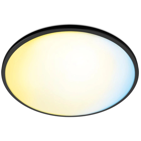 Plafond LED stropné svietidlopovrchovou montážou 16W 1500lm 2700-6500K TW 29,2cm čierne okrúhle Smart SMART WiFi Bluetooth App Superslim WiZ