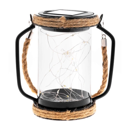 Vonkajšia solárna LED záhradná závesná lampa 3000K IP44 Dusk Sensor