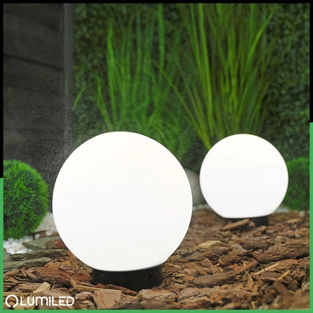 LED LUMIKULA2 20cm E27 IP65 LUMILED vonkajšie guľové záhradné svietidlo