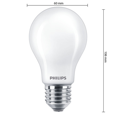 6x LED žiarovka E27 A60 7W = 60W 806lm 2700K teplá biela 300° FILAMENT EC Multipack Philips