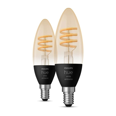 2x LED žiarovka E14 Candle B39 4,6W = 30W 350lm 2200-4500K CCT FILAMENT SMART Smart Bluetooth ZigBee White Ambiance Philips HUE