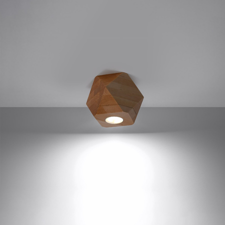 Stropné svietidlo GU10 Geometric Brown Scandinavian Woody Sollux na povrchovú montáž