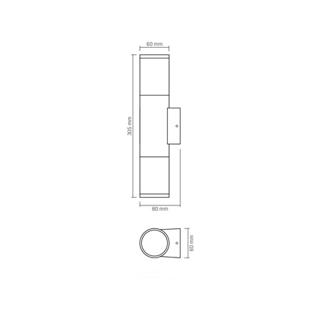 Vonkajšie nástenné svietidlo IP54 2x GU10 Grey Videx