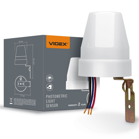 Vonkajší fotometrický súmrakový senzor 10A biely IP44 VL-SN02 Videx