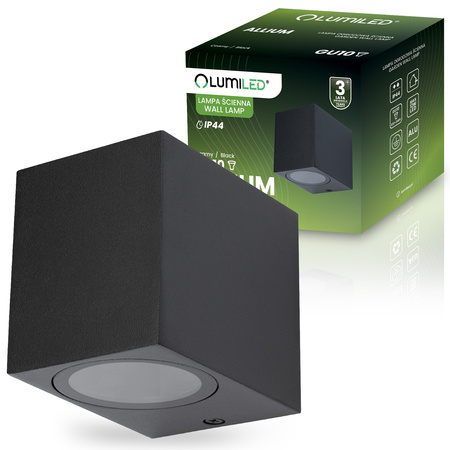 Záhradné nástenné svietidlo fasáda Vonkajšie svietidlo GU10 Black Square