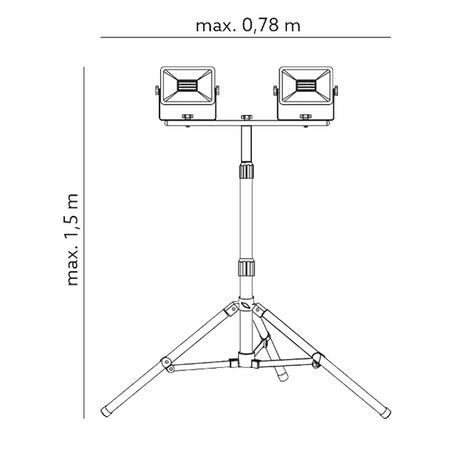 HALOGEN LED reflektor na stojane 2x 50W 4000K