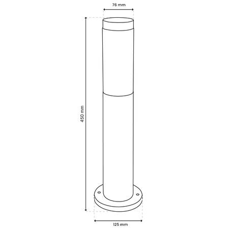 Vonkajšia záhradná lampa E27 INOX PIPE 45cm Lilium Lumiled