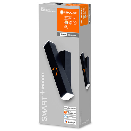 Inteligentné nástenné svietidlo LED 12W 1200lm Moving CCT Stmievateľné čierne SMART+ WiFi Orbis Ledvance