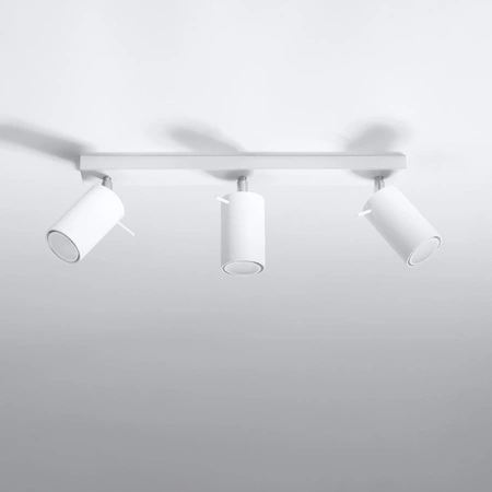 SPOT TUBA Reflektor pre povrchovú montáž stropného svietidla 3x GU10 Tubular White Moderný prstenec Sollux