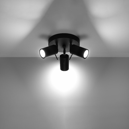 SPOT TUBA Reflektor pre povrchovú montáž stropného svietidla 3x GU10 Movable Tubular Black Modern Ring Sollux