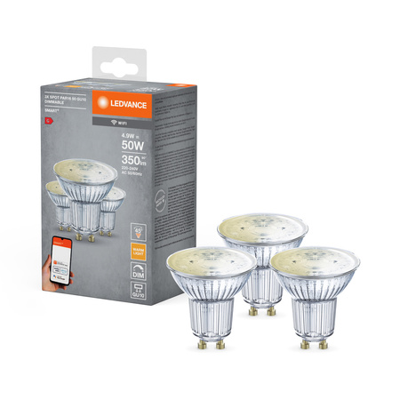 3x LED GU10 reflektorová žiarovka 5W 350lm 2700K teplá biela stmievateľná SMART+ WiFi Ledvance