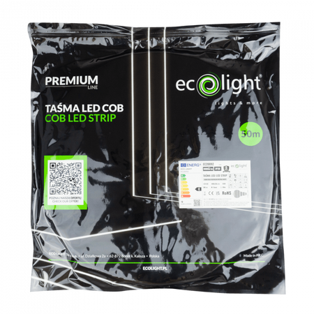 LED pásik COB 9W/m 990lm/m 480LED/m 12V 4000K neutrálna biela IP20 Roll 50m Ecolight