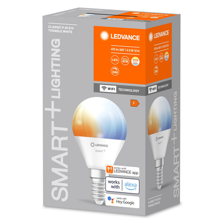 LED žiarovka E14 4,9W = 40W 470lm CCT Stmievateľná SMART+ WiFi Mini žiarovka Ledvance
