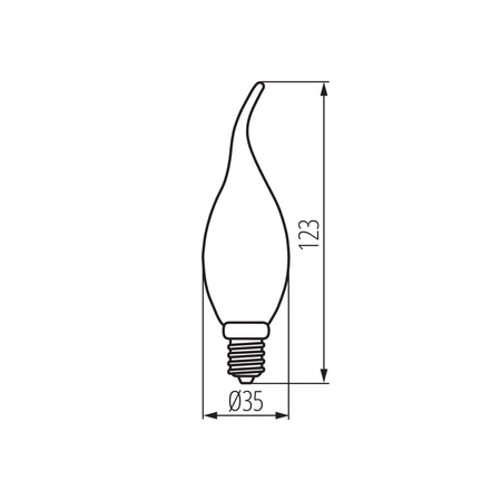 LED žiarovka E14 Edison C35 1,8W = 25W 250lm 4000K neutrálna biela Clear XLED Filament Kanlux