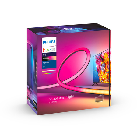 LED pás pre TV 75" Gradient 20W 1100lm IP20 Biela a farebná atmosféra RGB + TW Smart SMART Zigbee Bluetooth Gradient TV Strip Philips HUE