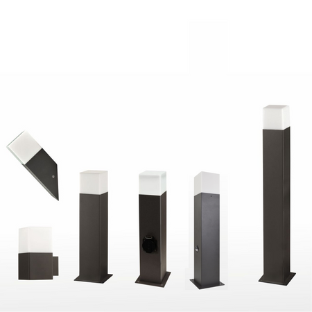 Záhradná stojaca lampa so senzorom pohybu E27 sivá biela IP44 New Sanico Goldlux