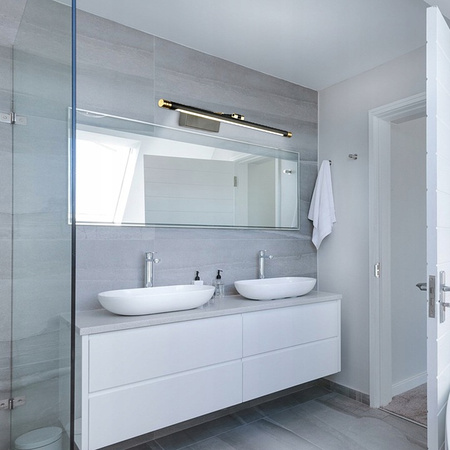 LED nástenné svietidlo nad zrkadlo 12W 1440lm 4000K 160° čierna zlatá 56cm Lappa Masterled