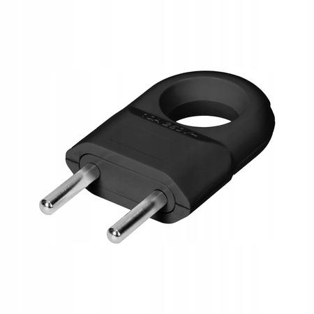 Elektrická zástrčka Euro Flat 2P s očkom čierna ORNO