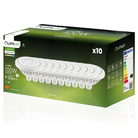 10x LED žiarovka ES111 GU10 15W = 100W 1521lm 4000K neutrálna biela 38° LUMILED