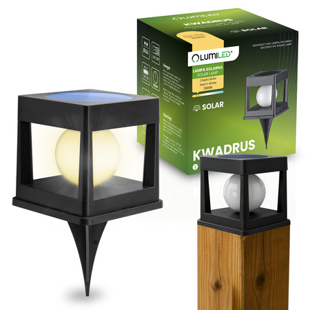 LED solárne vonkajšie poháňané svetlo pre plotový stĺpik plot zábradlie terasa 3000K KWADRUS LUMILED