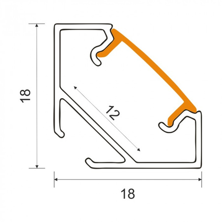 Hliníkový rohový profil LED čierny 2 m s čiernym difúzorom pre LED pásy + krytky Ecolight série R