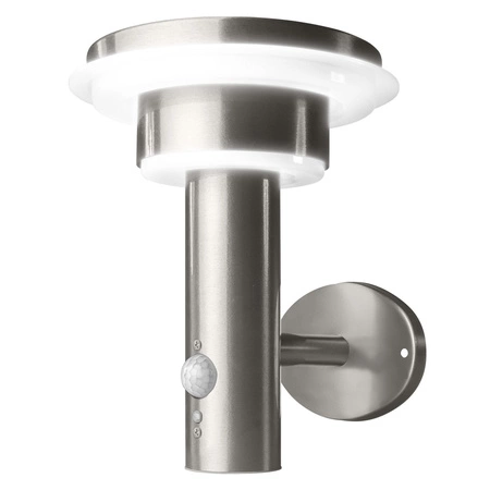 Vonkajšie nástenné svietidlo LED 6W 400lm 3000K IP44 Silver so senzorom pohybu a súmraku Endura Ledvance