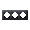 Horizontálny rám pre zásuvky Trojitá povrchová montáž Čierna BINERA VIDEX