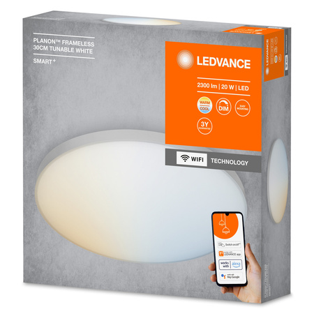 LED bezrámový povrchový panel 20W 1700lm CCT stmievateľný 30cm biely SMART+ WiFi bezrámový Ledvance